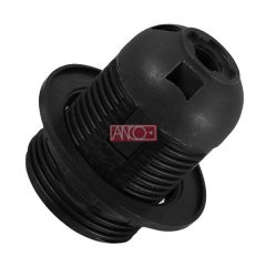 Lamp holder with ring E27, black