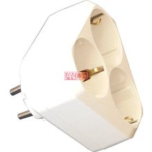 3-way earthed adapter, 250V, 16A