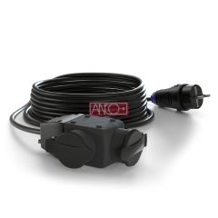 Hosszabbító gumi kábel 10m +elosztó