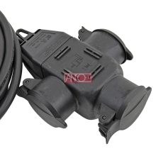 Hosszabbító gumi kábel 10m +elosztó