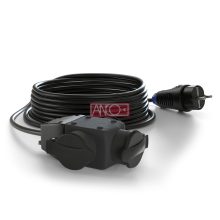 Hosszabbító gumi kábel 20m +elosztó