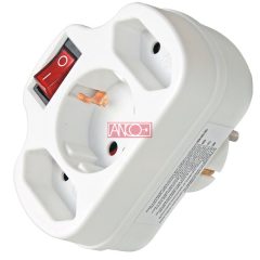 3-way adapter 2+1 with switch