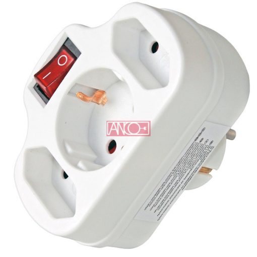3-way adapter 2+1 with switch