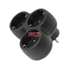 3-way adaptor, black