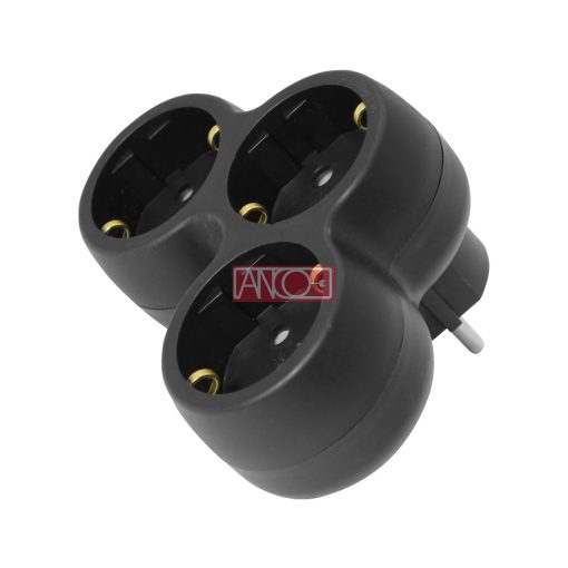 3-way adaptor, black