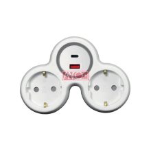 2-way adaptor with USB charger