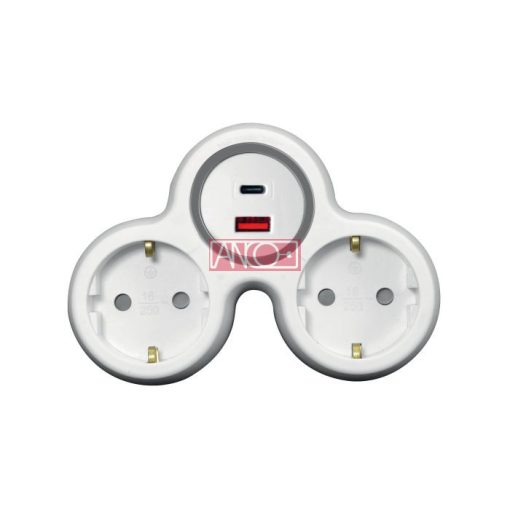 2-way adaptor with USB charger