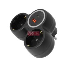 2-way adaptor with USB charger