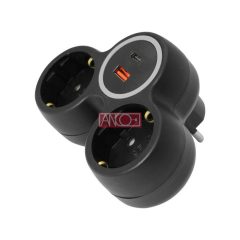 2-way adaptor with USB charger