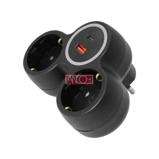 2-way adaptor with USB charger