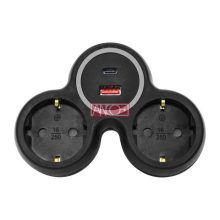 2-way adaptor with USB charger