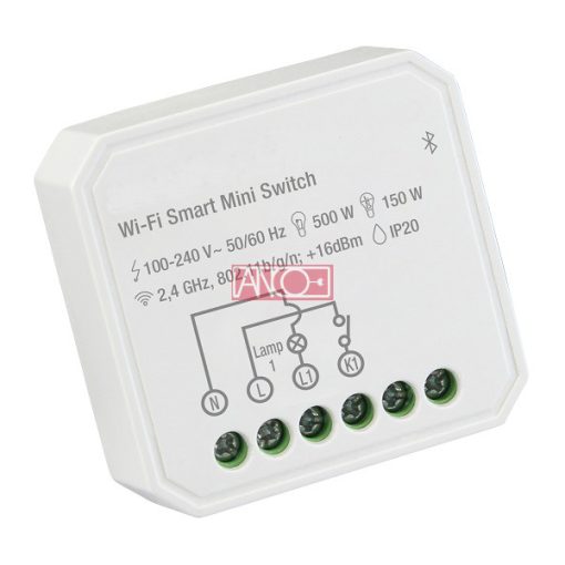 WiFi mini switch 1-gang 150 W/500 W