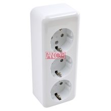 Austin triple grounding socket, white