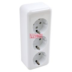Austin triple grounding socket, white