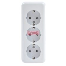 Austin triple grounding socket, white