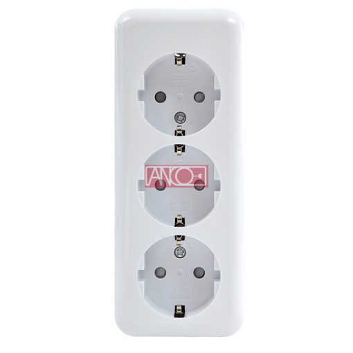 Austin triple grounding socket, white