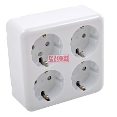Austin four grounding socket, white