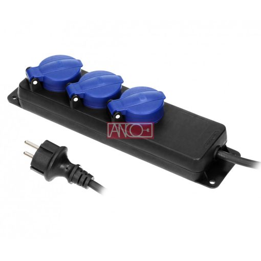 Outdoor 3-way socket, 3m