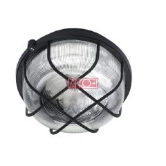 Plastic round lamp, black, 100W