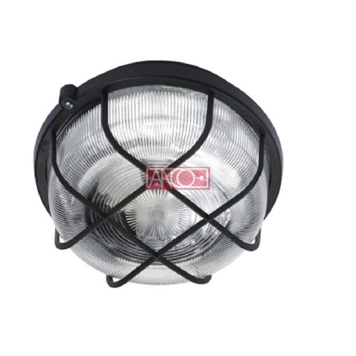 Plastic round lamp, black, 100W