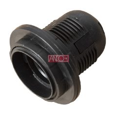 Lamp holder with 2 ring, E27, black