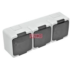 Junior 3-as földelt dugalj, IP44