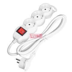 Asztali elosztó 3-as, lapos dugó, 1,5m