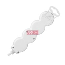 Table socket 3 way with flat plug, 1.4m