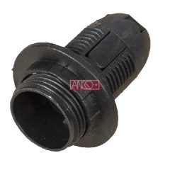 Lamp holder with ring, E14, black