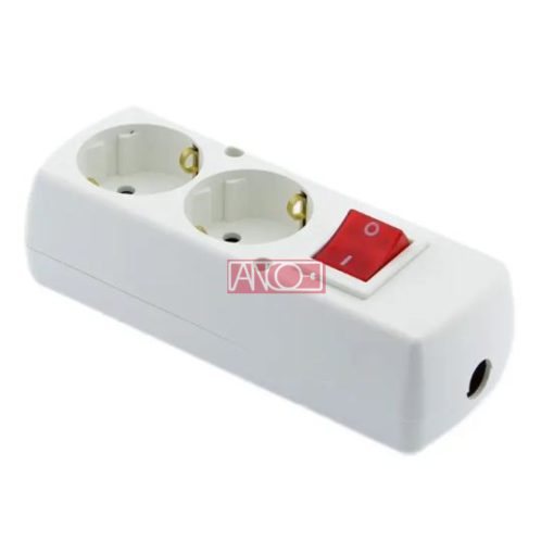 Table socket 2-way, without cable