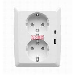 Olympic socket with A+C USB chargers