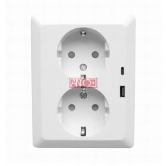 Olympic dugaszolóaljzat 2 USB csatlakozóval