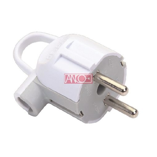 Grounding plug lateral, 16A, 250V, white