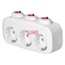 Socket splitter 3x2P+E 