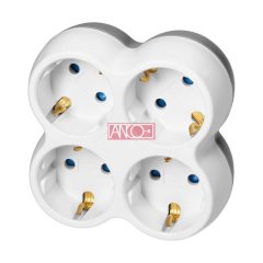 4-way adaptor, white-grey