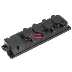 4 extension sockets, rubber, IP44