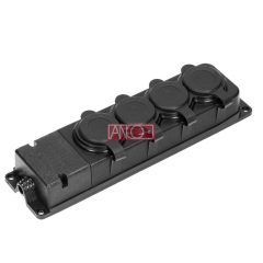 4 extension sockets, rubber, IP44