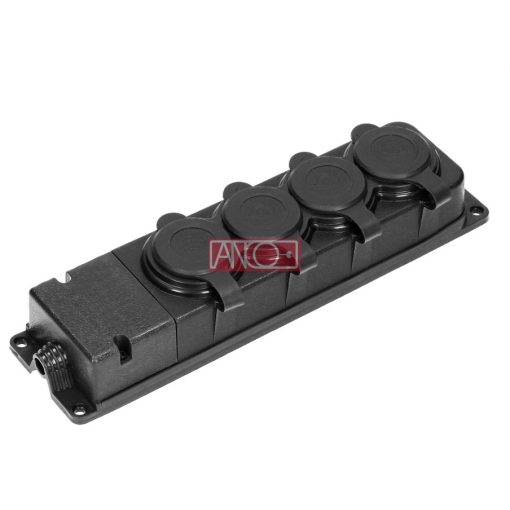 4 extension sockets, rubber, IP44