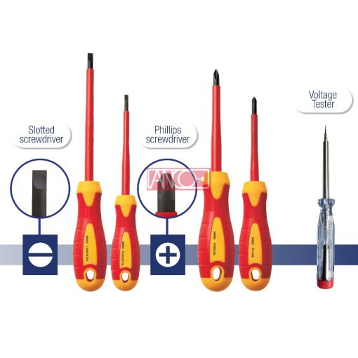 VDE szigetelt csavarhúzó készlet, 5 db