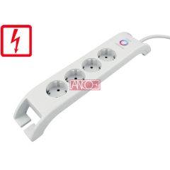Table socket 4-way with switch, 2m