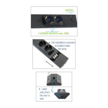 LED bútorvilágító+2 földelt dugalj, 603mm