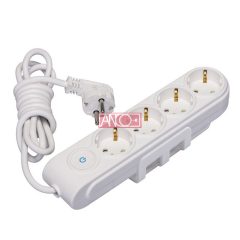 Table socket 4 way with switch, 2m