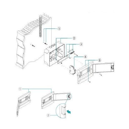 Surface-mounted distribution box, 3x12 